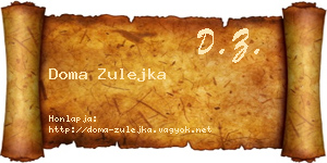 Doma Zulejka névjegykártya
